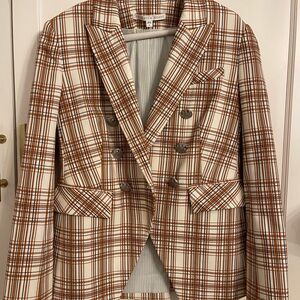 Veronica Beard Brown and White Tailored Blazer